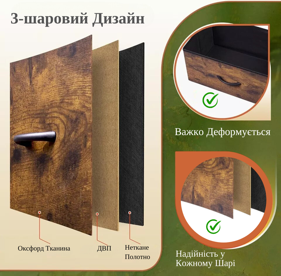 Комод із текстильними ящиками в стилі лофт